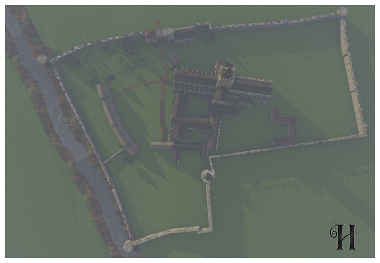 York St Mary's Abbey Bird's Eye View, created in Blender 3D
