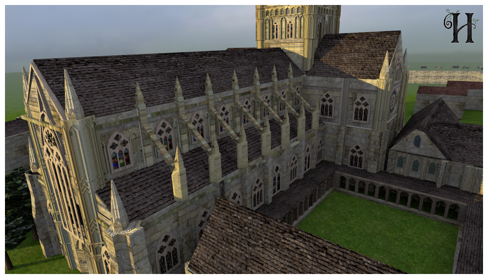 York St Mary's Abbey, created in Blender 3D
