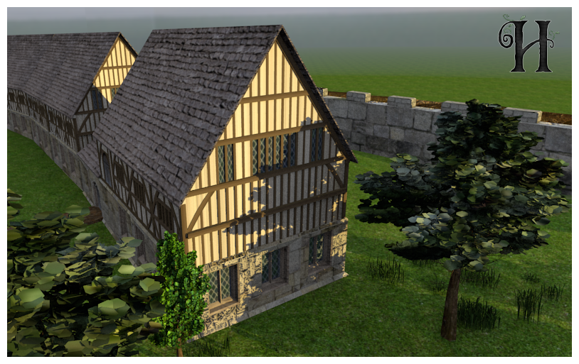 Reconstructed Hospitium in York St Mary's Abbey Grounds, Blender 3D